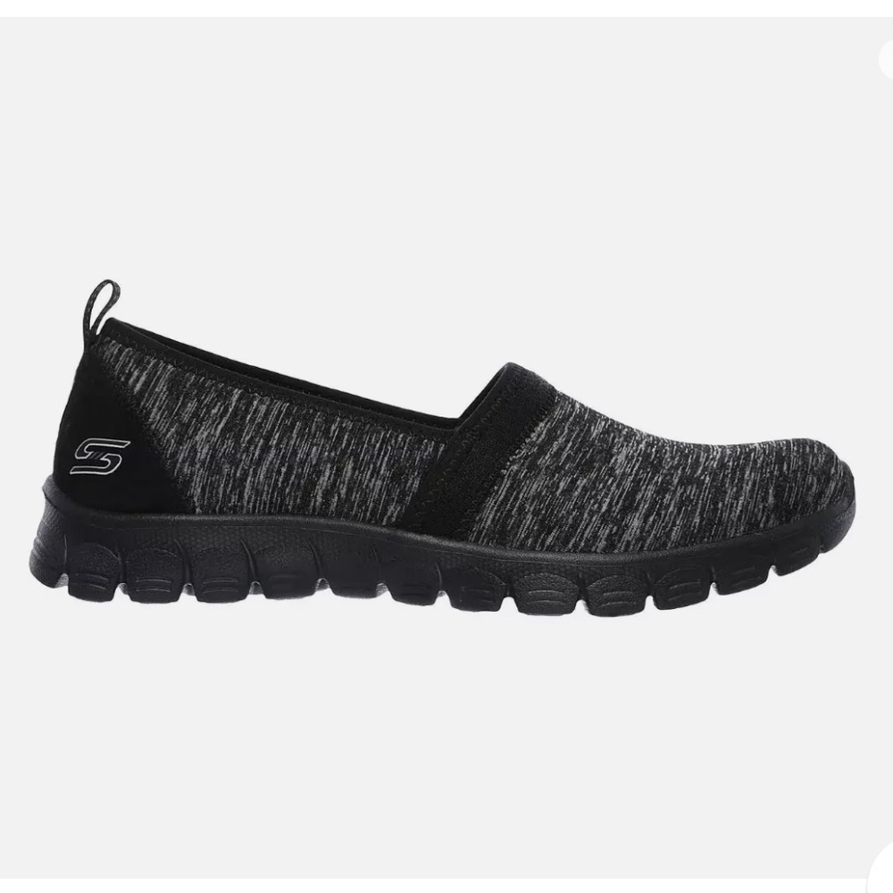 Skechers EZFLEX Swift Motion Knit Slip On Sneakers Black Gray Size 9